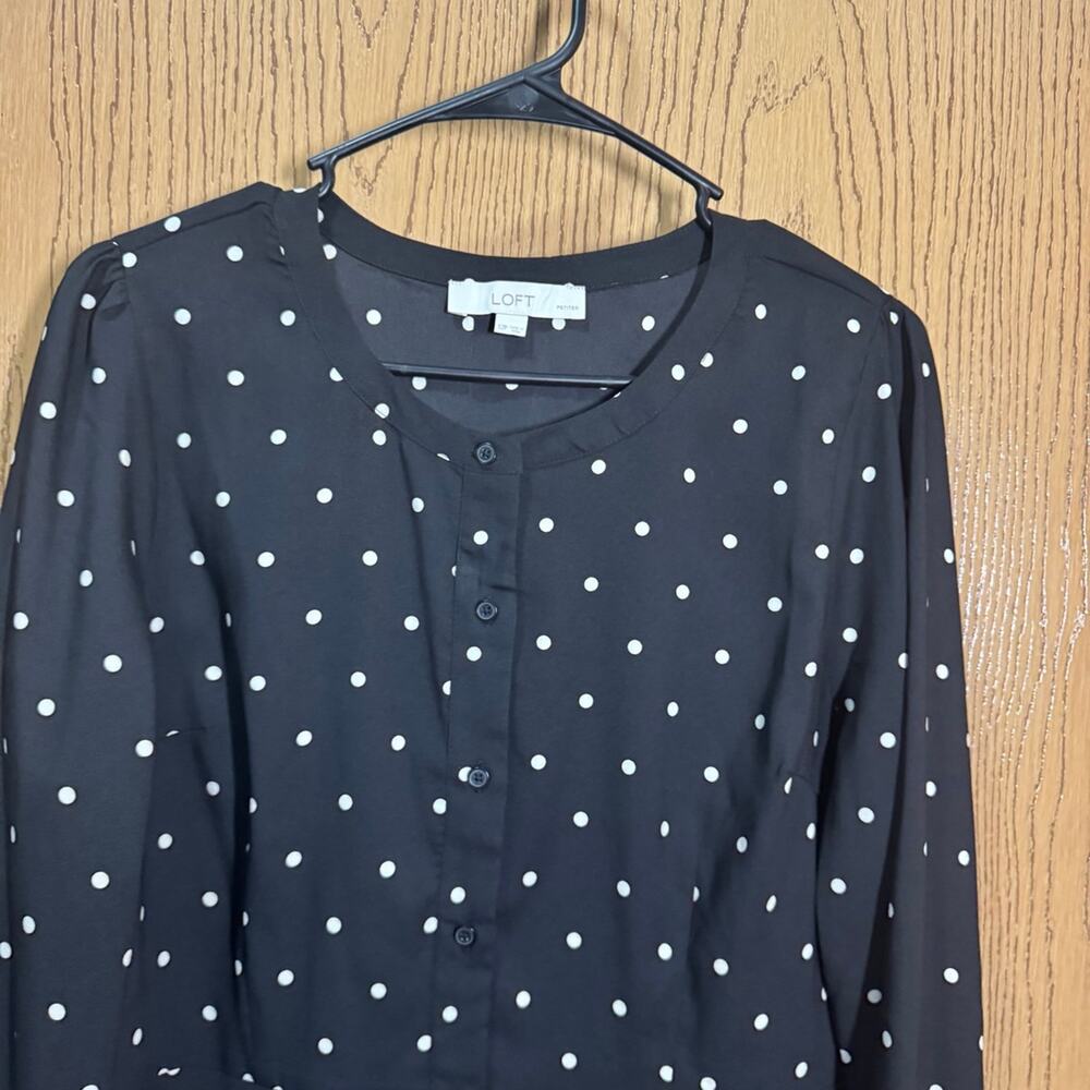 Loft petite polka dot button dress size 12 - Picture 6 of 9